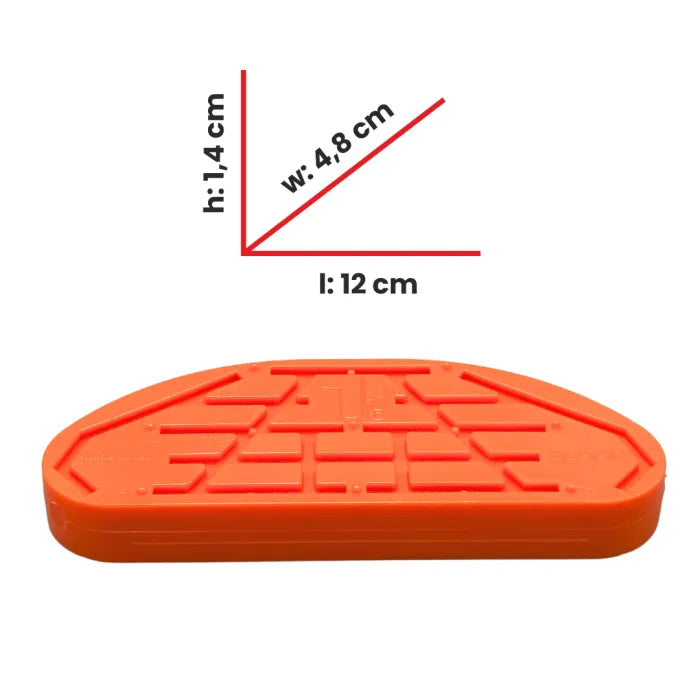 Oranje rubber klauwblokje 12x4,8x1,4 cm voor rundvee